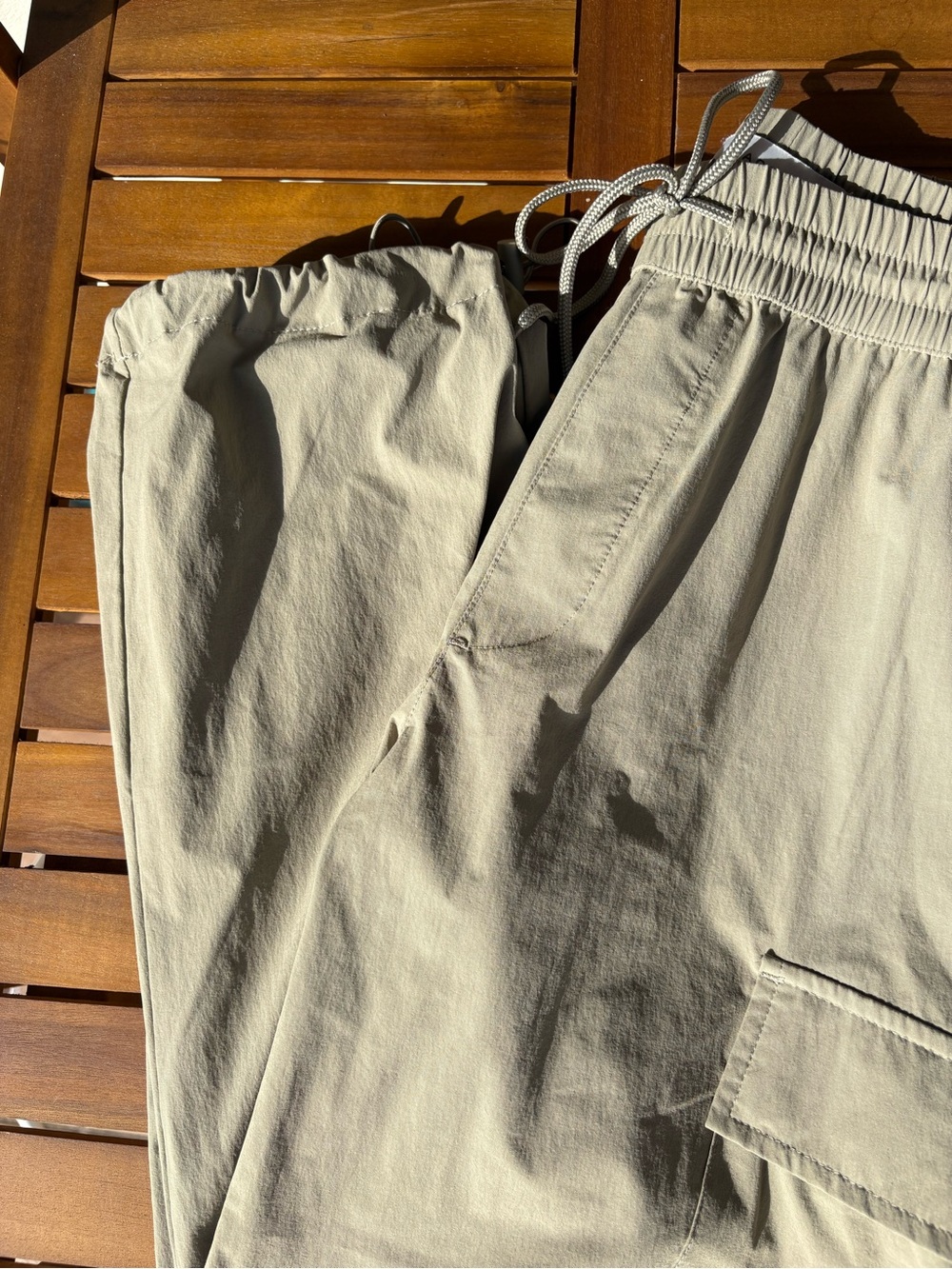 Khaki Drawstring Cargo Pants - Picture 5 of 6